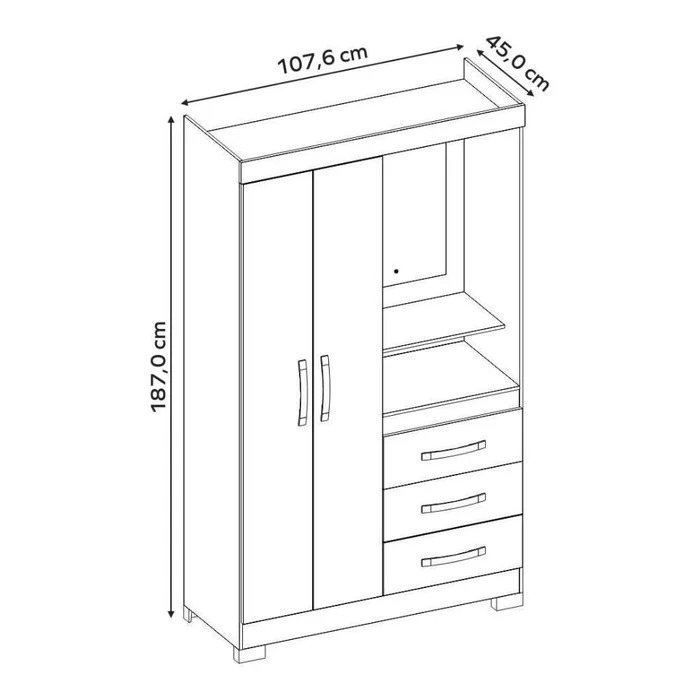 GUARDA ROUPA NT 6020REF 270 FREIJO TREND/OFF WHITE TX FREIJO TREND UN (NOTAVEL)