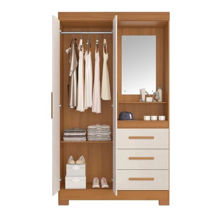 GUARDA ROUPA NT 6020REF 270 FREIJO TREND/OFF WHITE TX FREIJO TREND UN (NOTAVEL)