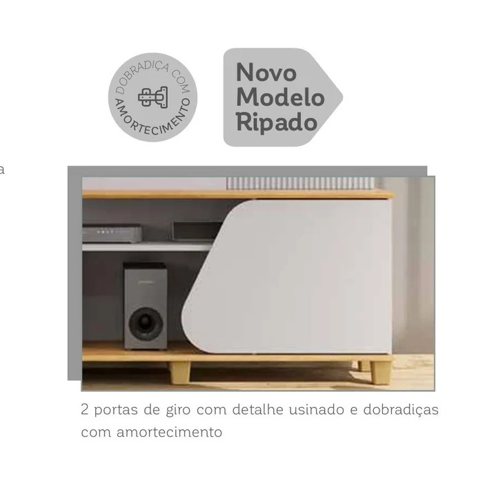Estante Home Ripada para TV até 70 Polegadas 2 Portas Henry DJ Móveis