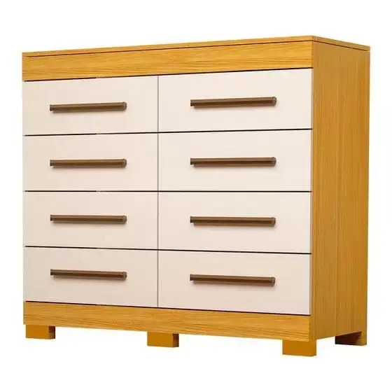 cômoda solteiro nalu c/ 8 gavetas cinamomo/off white - ACP
