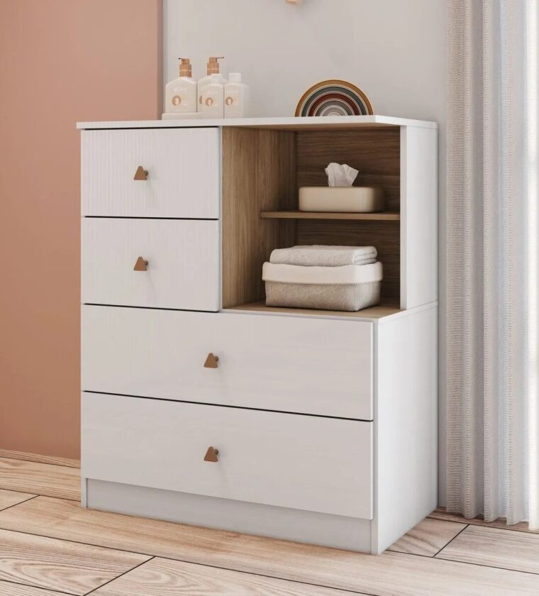 Cômoda Infantil Vanila 04 Gavetas I727 Branco Jequitibá Hp - Henn