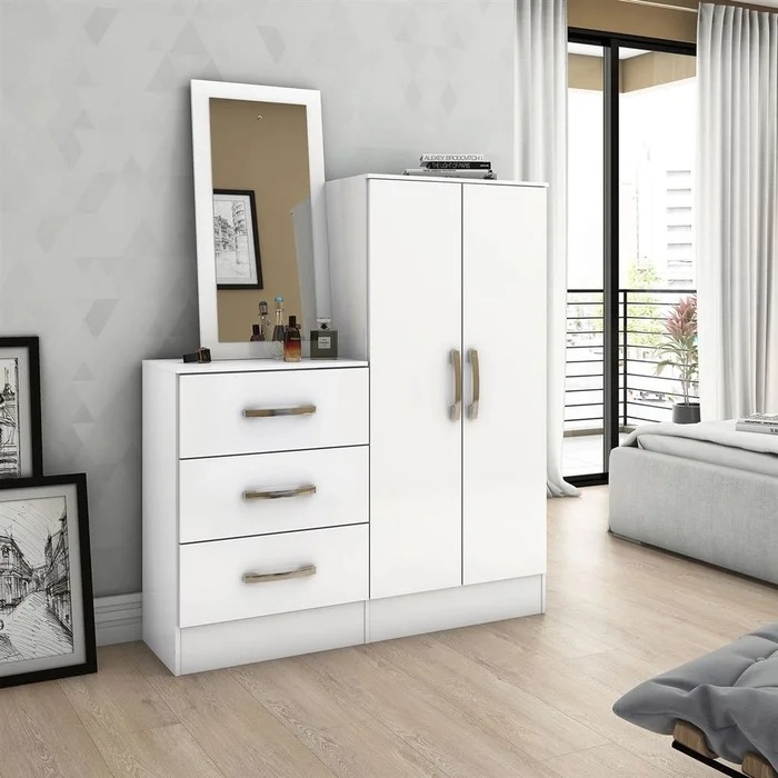 Cômoda Multiuso 02 Portas 03 Gavetas B700 Briz Branco