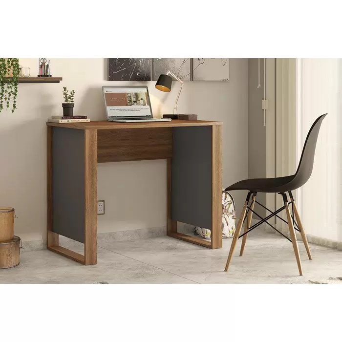Mesa para Computador Office Morada Amêndola e Grafito - Demóbile