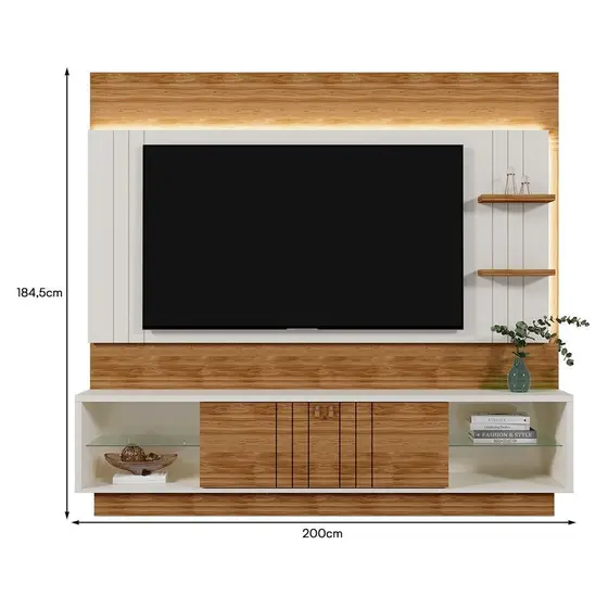 Estante Home Guaiba 781 Off White/Amendoa - Mobler
