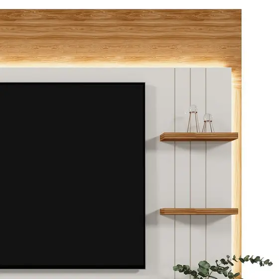 Estante Home Guaiba 781 Off White/Amendoa - Mobler