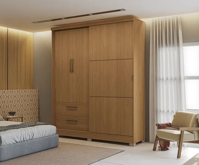 Guarda Roupa Casal 3P 2G 218x180 cm C533 Kappesberg