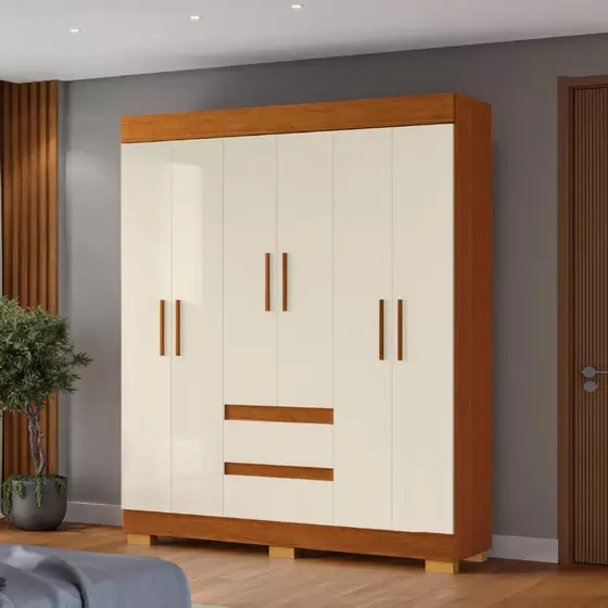 Guarda Roupa Casal Maya 6 Portas 100% MDP ACP Móveis