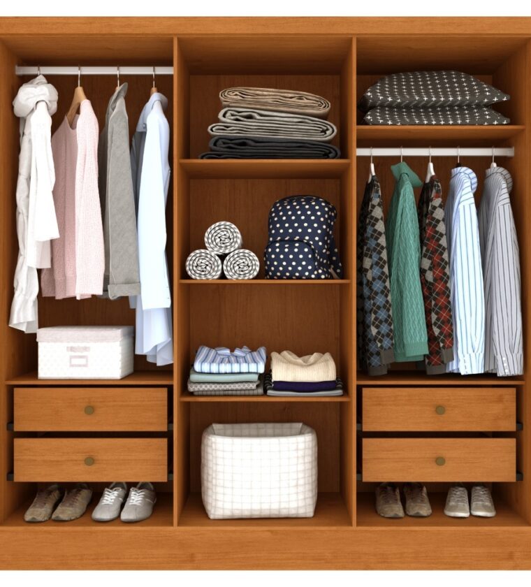 Guarda Roupa Itaperuna 6 Portas e 4 Gavetas Internas Tcil Cinamomo Off
