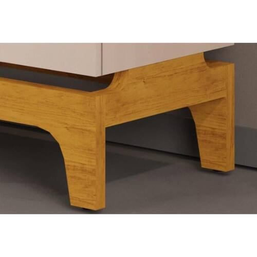 Buffet Aparador 3 Portas em MDF com Pés em MDF Joile Cedro/Off White