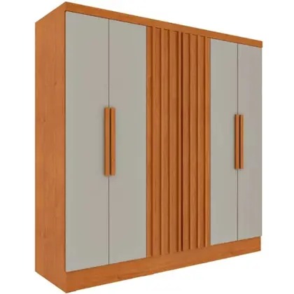 Guarda Roupa Itaperuna 6 Portas e 4 Gavetas Internas Tcil Cinamomo Off