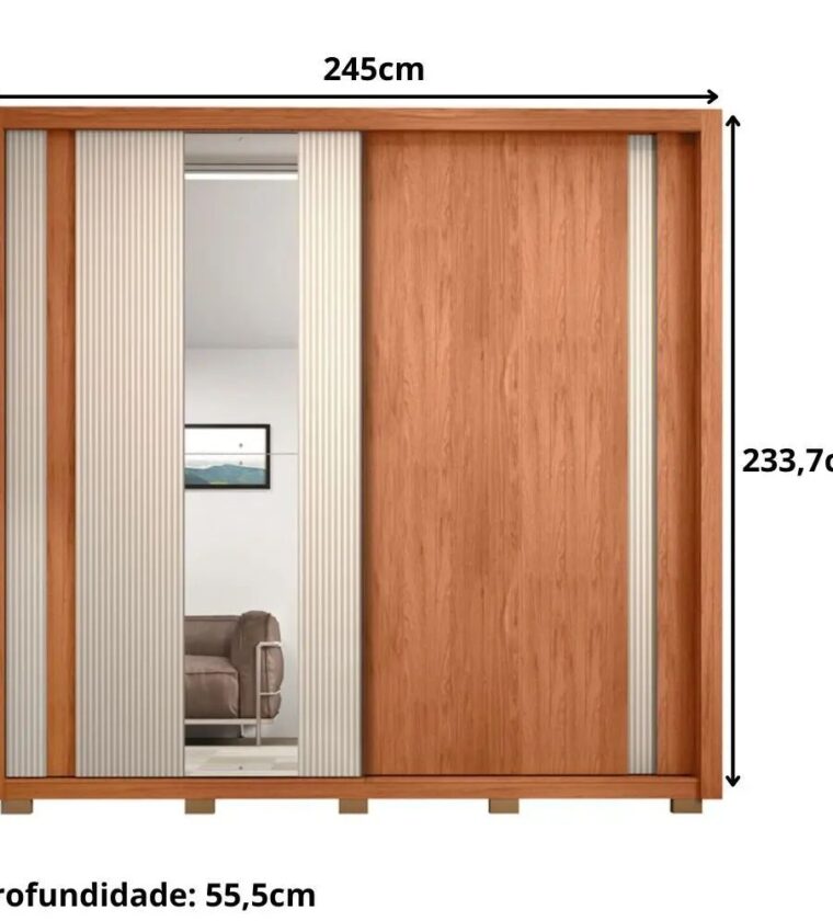 Guarda-roupa Casal 4 Gavetas 2 Portas Caemmun Romanus