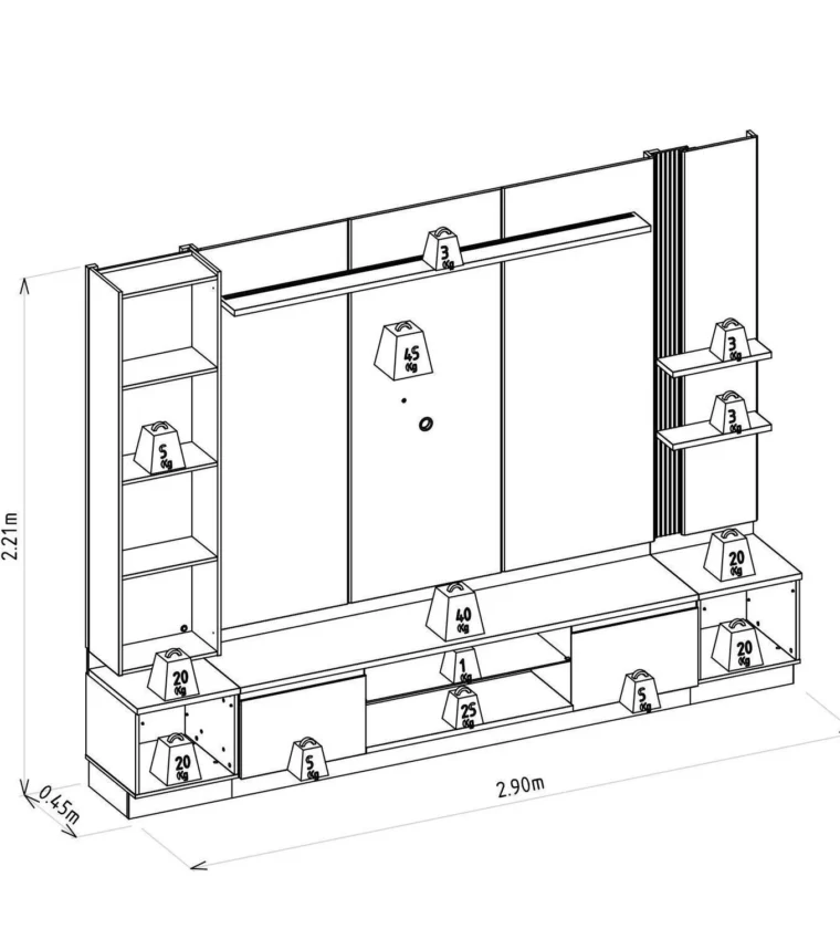 Conjunto Rack com Painel para Tv até 75 Polegadas com Cristaleira Magnum Canela/Gris Fosco - Marrom
