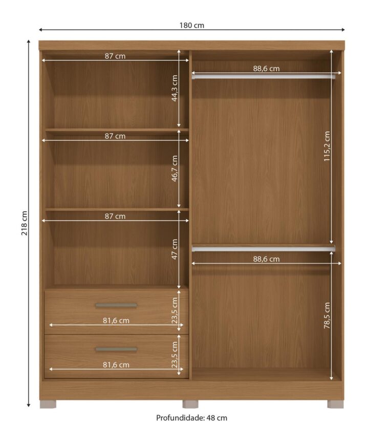 Guarda Roupa / Roupeiro Kappesberg C533-CN 3 Portas 2 Gavetas
