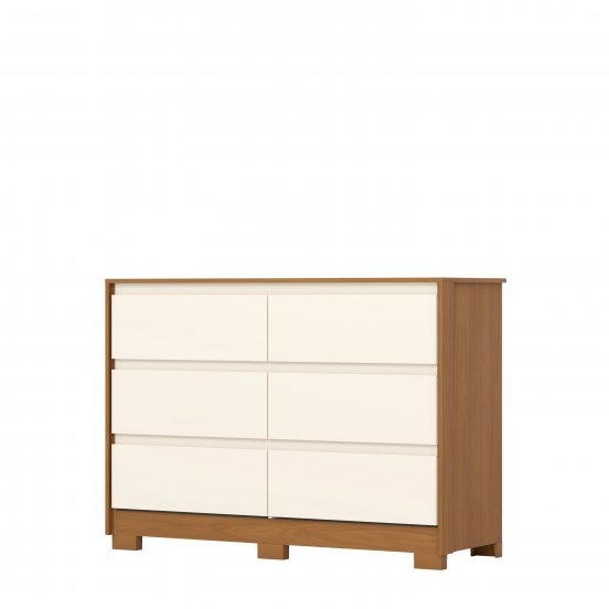 Cômoda para Quarto 6 Gavetas Ravenna Cinamomo/Off White - HENN