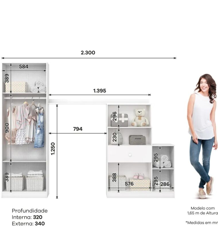 Conjunto Infantil Pétala - Branco - Móveis Henn