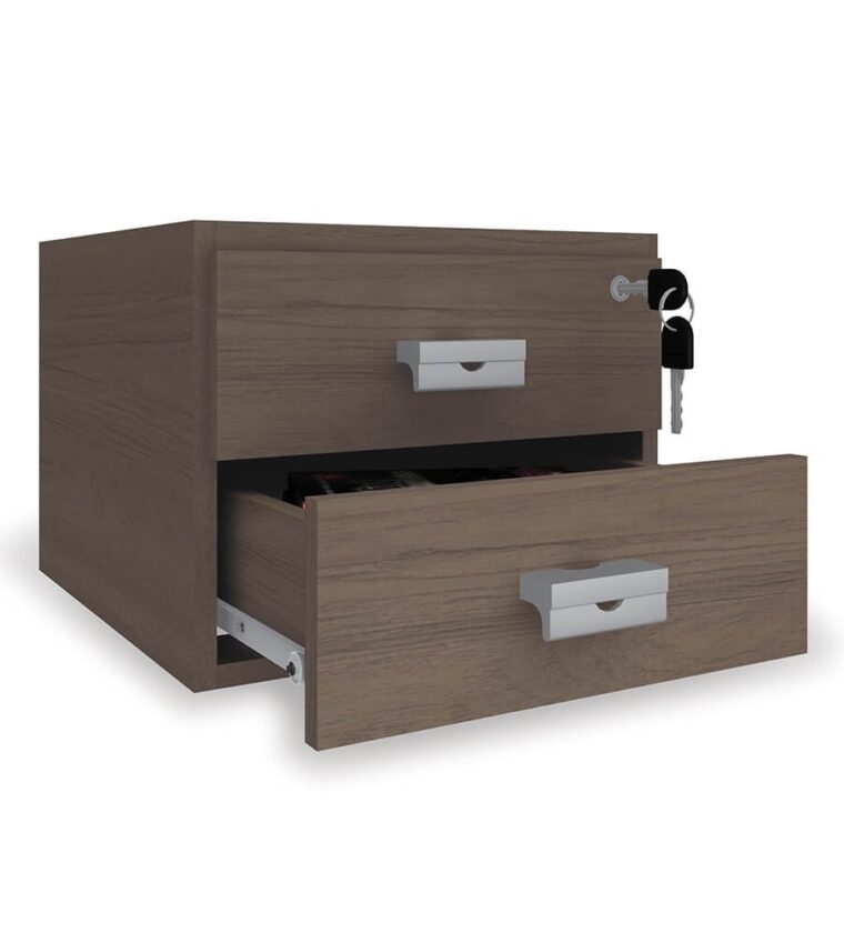 Gaveteiro para Mesa de Escritório 2 Gavetas com Chave 2001 Versátil Kappesberg