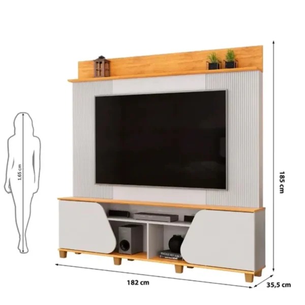 Home p/ TV até 70 Pol Henry c/ 2 Porta 182x184cm Bali/Cedro - DJ Móveis