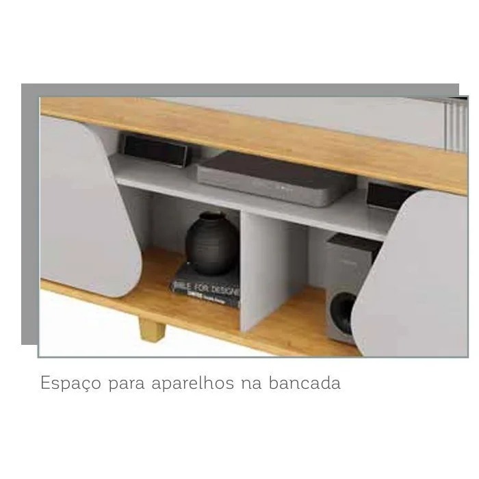 Home p/ TV até 70 Pol Henry c/ 2 Porta 182x184cm Bali/Cedro - DJ Móveis