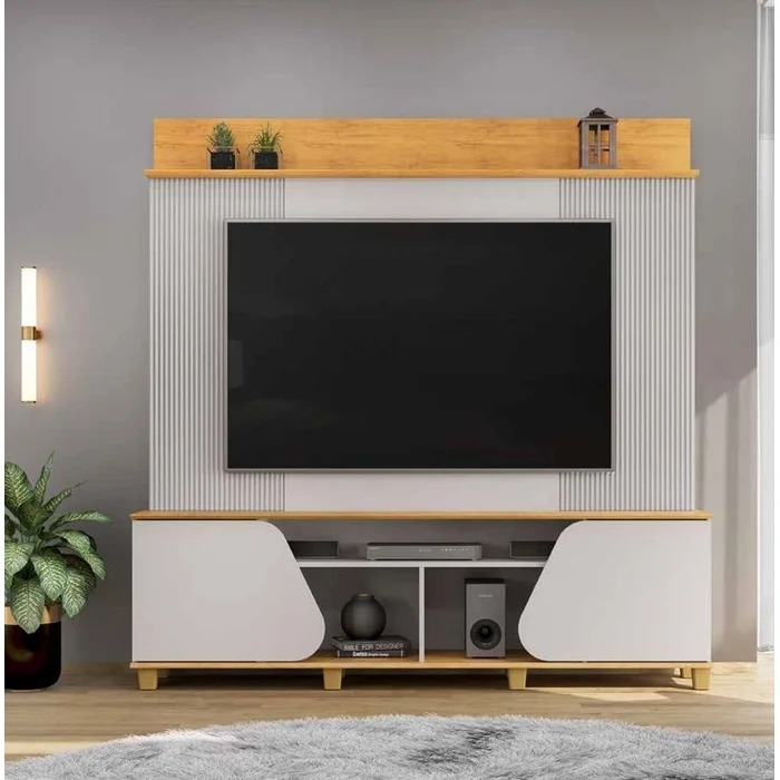 Home p/ TV até 70 Pol Henry c/ 2 Porta 182x184cm Bali/Cedro - DJ Móveis