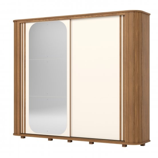 Guarda Roupa Casal Mozzate 2 Portas 6 Gavetas com Pés Inclusos D340 Cinamomo Off White Avelã - Henn