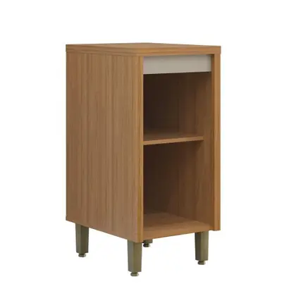 Balcão Com Tampo Allure Linea Brasil 40cm Mdf Jequitiba/gris Fosco