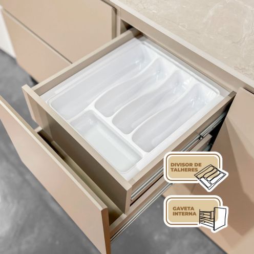 Balcão Art 1200 com 3 Portas, 2 Gavetas | Kits Paraná