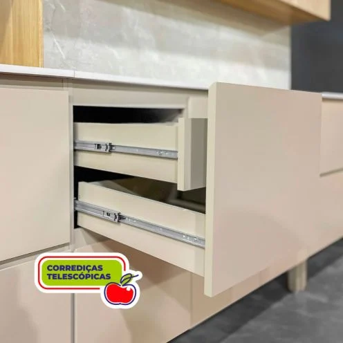 Balcão Art 1200 com 3 Portas, 2 Gavetas | Kits Paraná