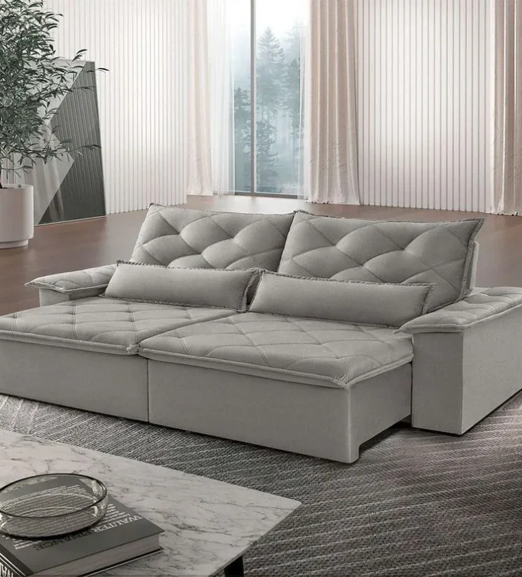 Sofá Malt 02 Módulos De 90cm Br 25cm Meu Sofá Online A230 Linho Cinza