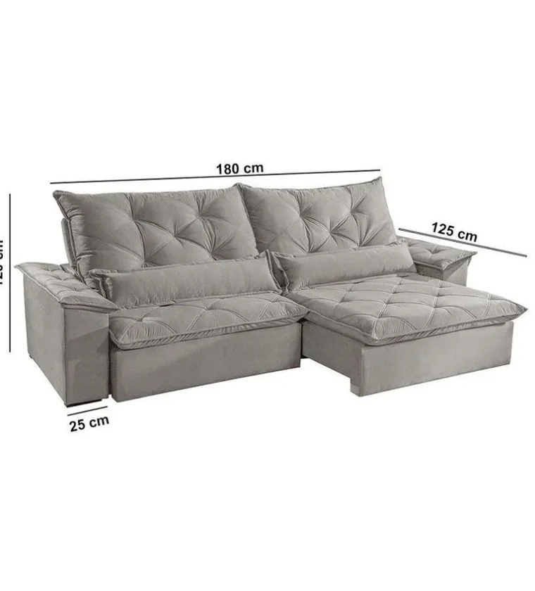 Sofá Malt 02 Módulos De 90cm Br 25cm Meu Sofá Online A230 Linho Cinza