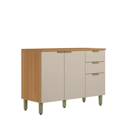 Balcão 3 Portas 120cm 2 Gavetas Selene Linea Brasil