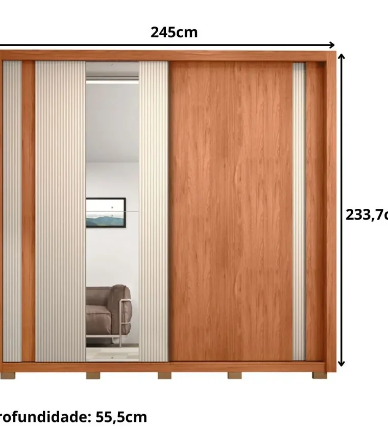 Roupeiro Caemmun Arcadius 2.4 Lux 2 Portas e 4 Gavetas MDF