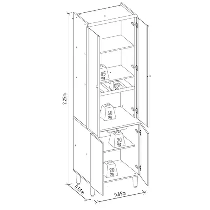 Cristaleira Selene 4 Portas Linea Brasil