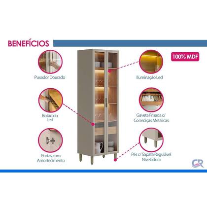 Cristaleira Allure 70cm - Linea Brasil