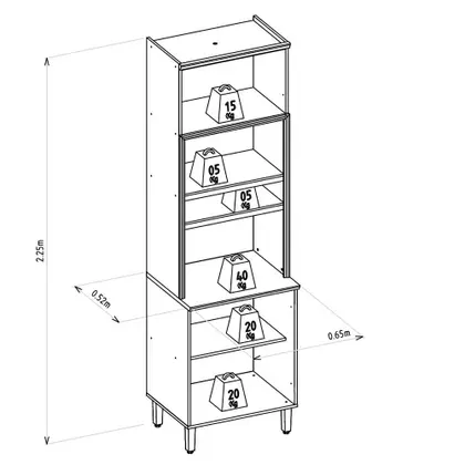 Torre Quente 3 Portas 65cm Selene Linea Brasil