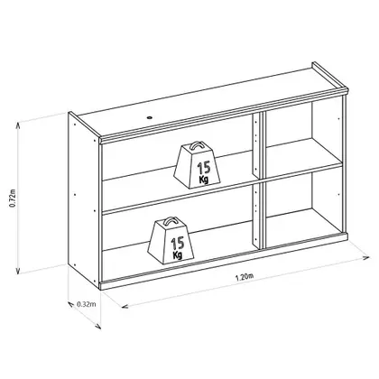 Armário Aéreo 3 Portas 120cm Selene Linea Brasil
