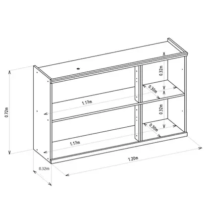 Armário Aéreo 3 Portas 120cm Selene Linea Brasil