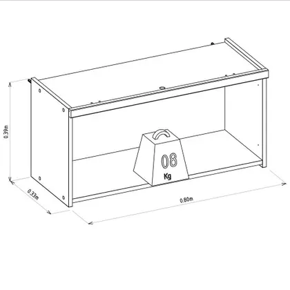 Armário Aéreo Simples 80cm Allure Linea Brasil
